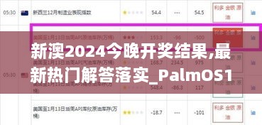 新澳2024今晚开奖结果,最新热门解答落实_PalmOS155.629-2