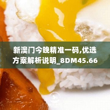 新澳门今晚精准一码,优选方案解析说明_8DM45.666-5