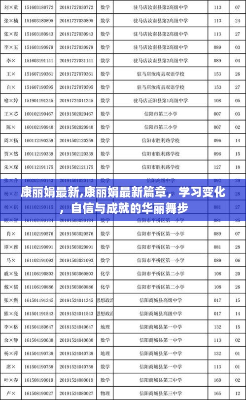 康丽娟最新篇章，学习变化、自信与成就的华丽舞步