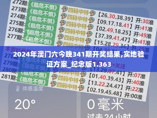 2024年澳门六今晚341期开奖结果,实地验证方案_纪念版1.363