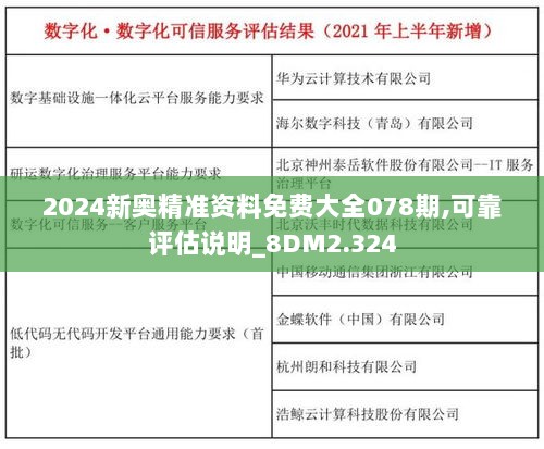 2024新奥精准资料免费大全078期,可靠评估说明_8DM2.324