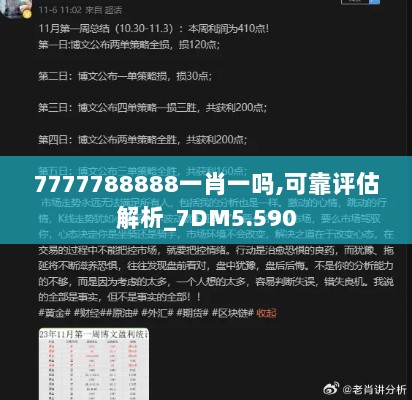 7777788888一肖一吗,可靠评估解析_7DM5.590