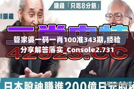 管家婆一码一肖100准343期,经验分享解答落实_Console2.731