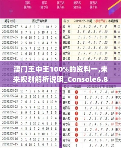 澳门王中王100%的资料一,未来规划解析说明_Console6.827