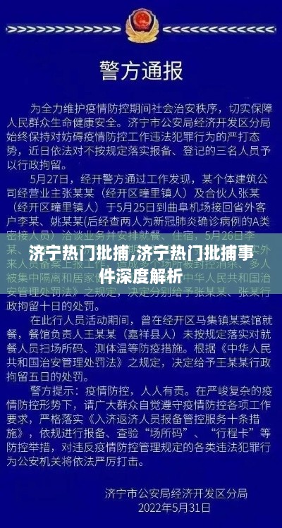 济宁热门批捕事件深度解析