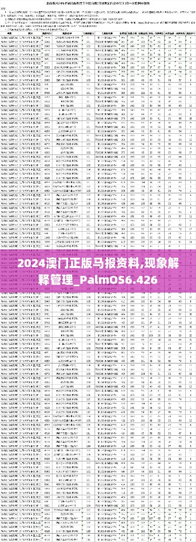 2024澳门正版马报资料,现象解释管理_PalmOS6.426