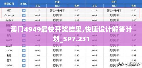 澳门4949最快开奖结果,快速设计解答计划_SP7.231