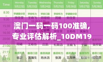 澳门一码一码100准确,专业评估解析_10DM19.543