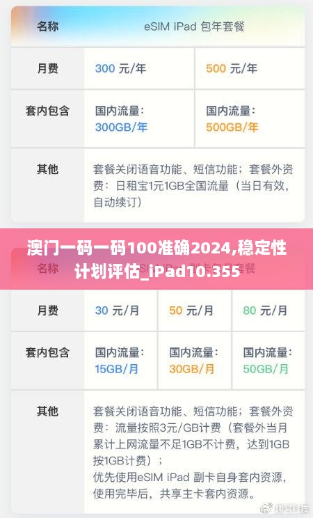 澳门一码一码100准确2024,稳定性计划评估_iPad10.355