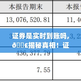 揭秘真相！证券交易资金实时到账解析与结算流程深度解读✨