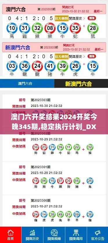 澳门六开奖结果2024开奖今晚345期,稳定执行计划_DX版10.910