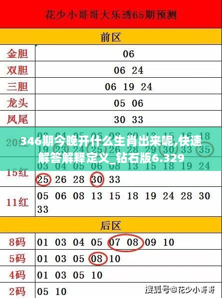 346期今晚开什么生肖出来呢,快速解答解释定义_钻石版6.329