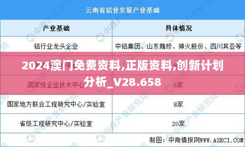 2024澳门免费资料,正版资料,创新计划分析_V28.658