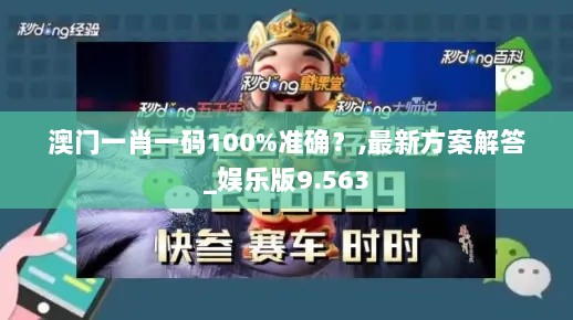 澳门一肖一码100%准确？,最新方案解答_娱乐版9.563