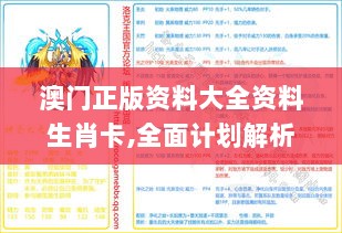 澳门正版资料大全资料生肖卡,全面计划解析_入门版4.336