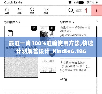 最准一肖100%准确使用方法,快速计划解答设计_Kindle6.186