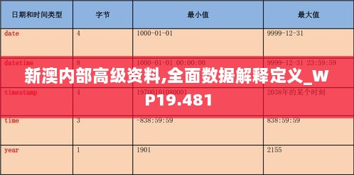 新澳内部高级资料,全面数据解释定义_WP19.481