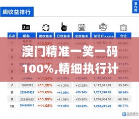 澳门精准一笑一码100%,精细执行计划_轻量版5.719