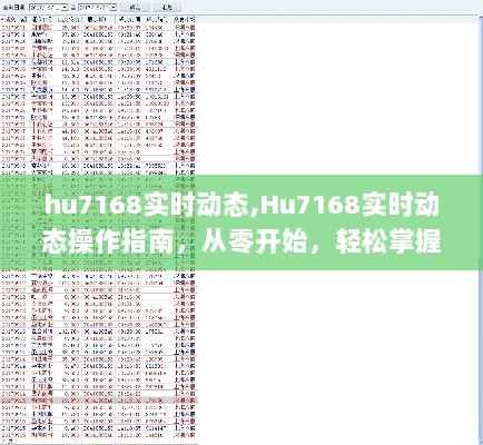 Hu7168实时动态操作指南，零基础入门，掌握每一步操作动态