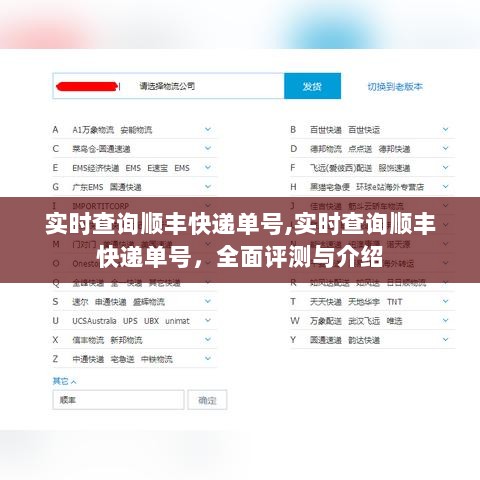 实时查询顺丰快递单号，全面评测与详细介绍的功能介绍及使用方法