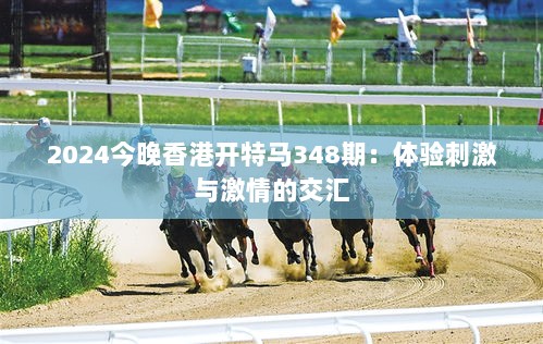 2024今晚香港开特马348期：体验刺激与激情的交汇