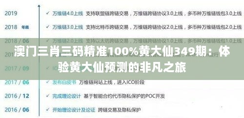 澳门三肖三码精准100%黄大仙349期：体验黄大仙预测的非凡之旅