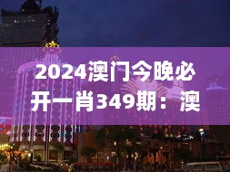 2024澳门今晚必开一肖349期：澳门夜生活的一个缩影