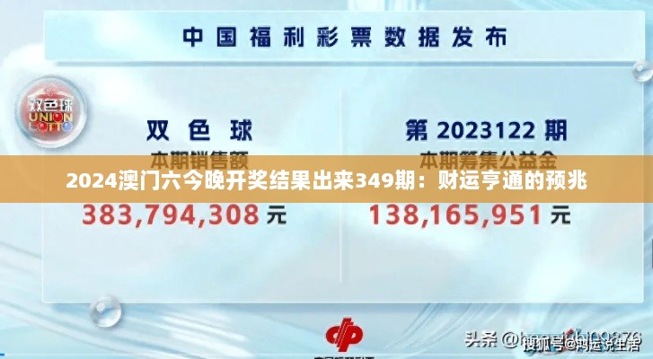 2024澳门六今晚开奖结果出来349期：财运亨通的预兆