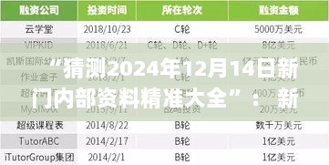 “猜测2024年12月14日新门内部资料精准大全”： 新门领域不可错过的未来预测