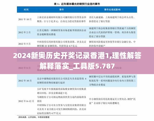 2024新奥历史开奖记录香港1,理性解答解释落实_工具版5.787