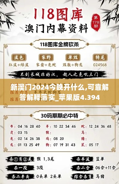 新澳门2024今晚开什么,可靠解答解释落实_苹果版4.394