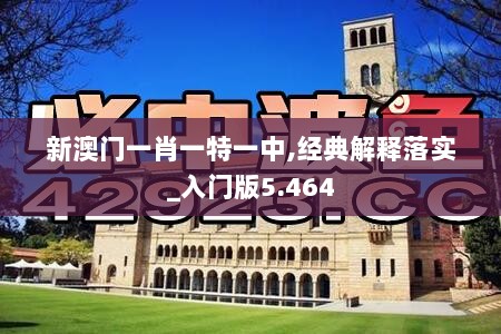 新澳门一肖一特一中,经典解释落实_入门版5.464