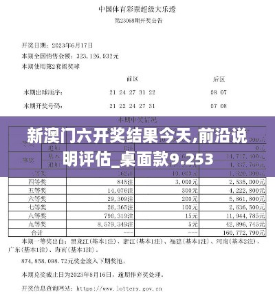 新澳门六开奖结果今天,前沿说明评估_桌面款9.253