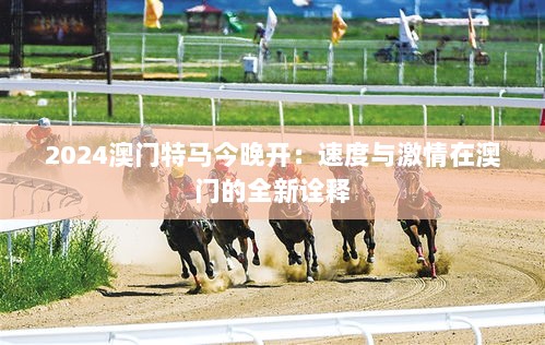 2024澳门特马今晚开：速度与激情在澳门的全新诠释