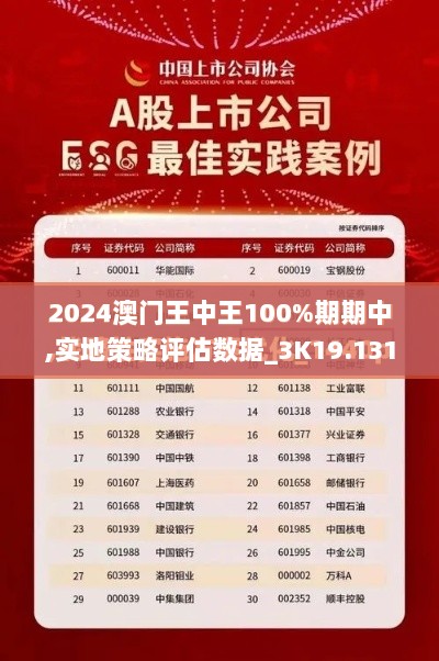 2024澳门王中王100%期期中,实地策略评估数据_3K19.131