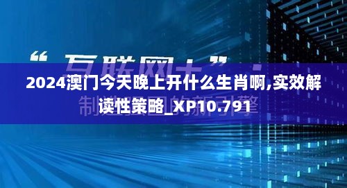 2024澳门今天晚上开什么生肖啊,实效解读性策略_XP10.791