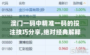 澳门一码中精准一码的投注技巧分享,绝对经典解释落实_黄金版18.982