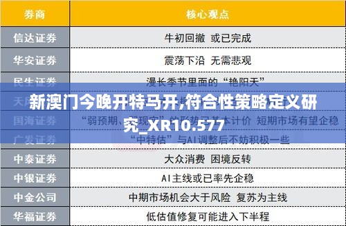 新澳门今晚开特马开,符合性策略定义研究_XR10.577