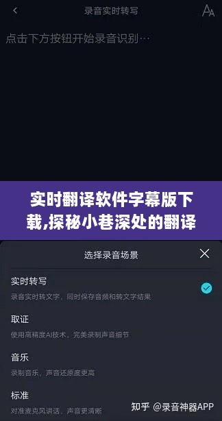 实时翻译软件字幕版探秘，小巷深处的宝藏店下载指南