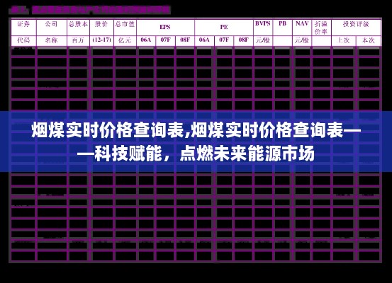 烟煤实时价格查询表，科技助力能源市场，点燃未来价值潜力