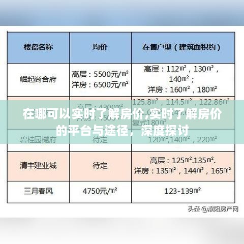 实时了解房价的平台与途径，深度探讨如何获取最新房价信息