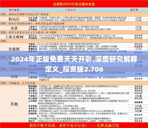 2024年正版免费天天开彩,深度研究解释定义_投资版2.706