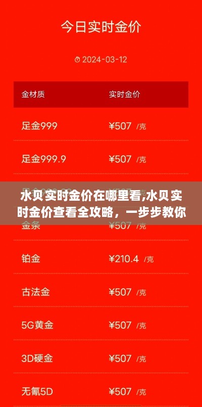 掌握金价动态，水贝实时金价查看全攻略