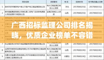 广西招标监理公司排名揭晓，优质企业榜单不容错过！