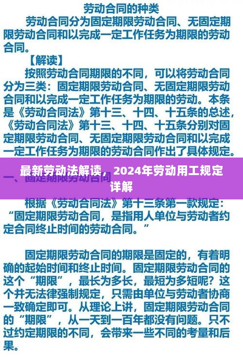 最新劳动法解读，2024年劳动用工规定详解