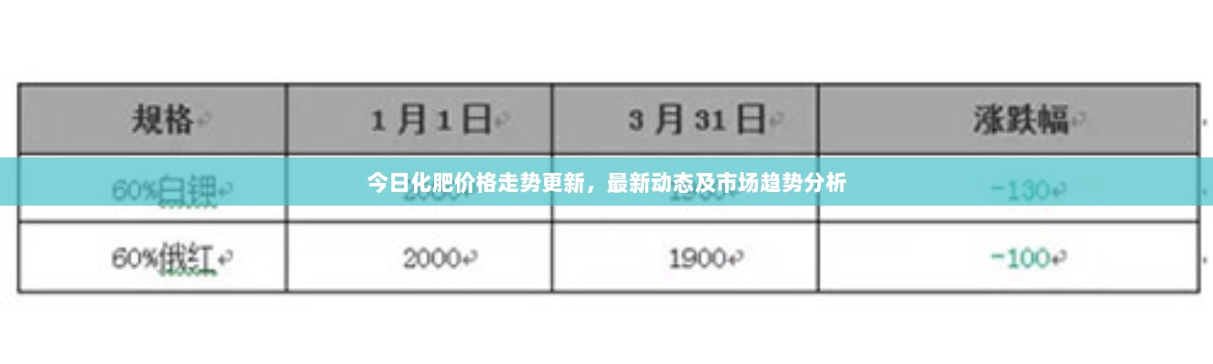 今日化肥价格走势更新，最新动态及市场趋势分析