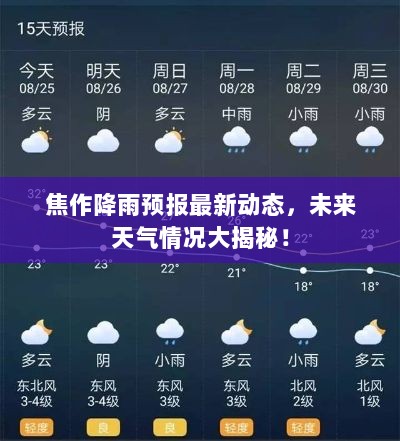 焦作降雨预报最新动态，未来天气情况大揭秘！