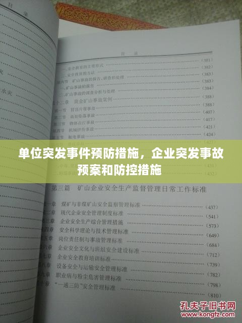 单位突发事件预防措施，企业突发事故预案和防控措施 