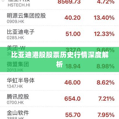 比亚迪港股股票历史行情深度解析