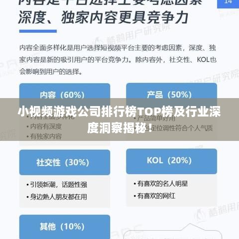 小视频游戏公司排行榜TOP榜及行业深度洞察揭秘！